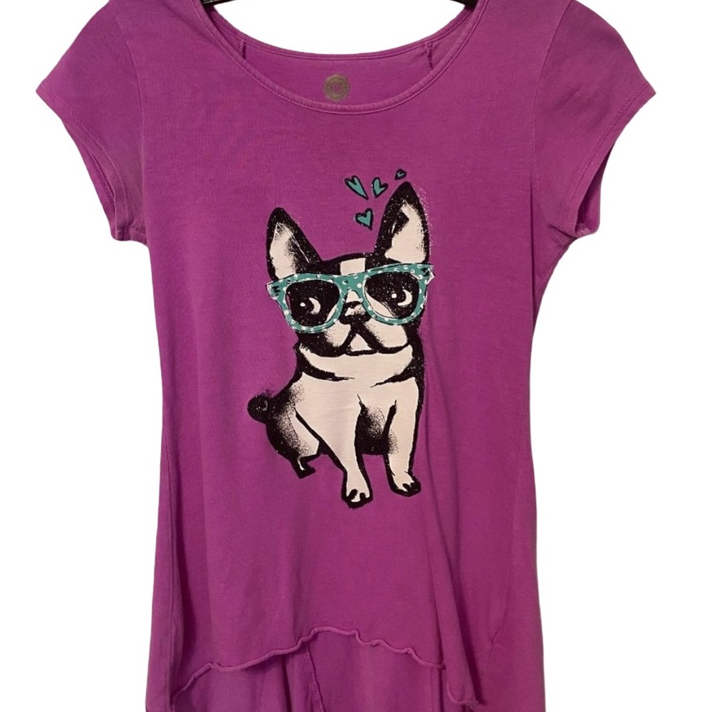 Total Girl adorable short sleeve puppy top sz 10/12